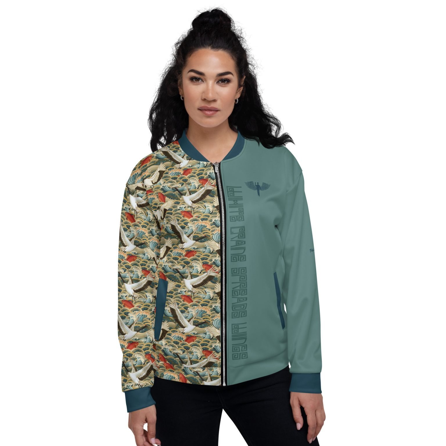 Tai Chi White Crane Spreads Wings Bomber Jacket | Tai Chi Styles